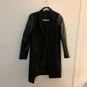 Zara Leather Sleeve Coat